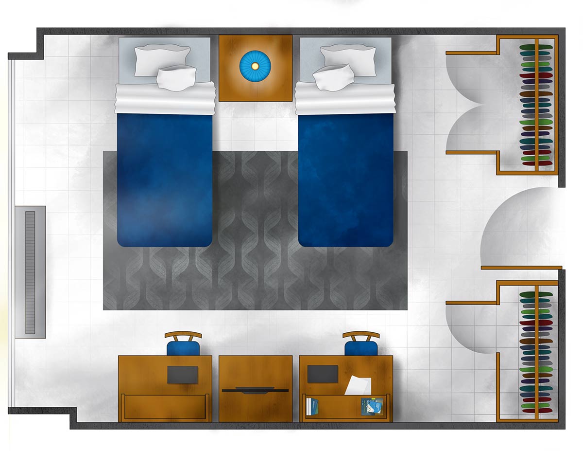 Graphic rendering of Banks Hall suite.
